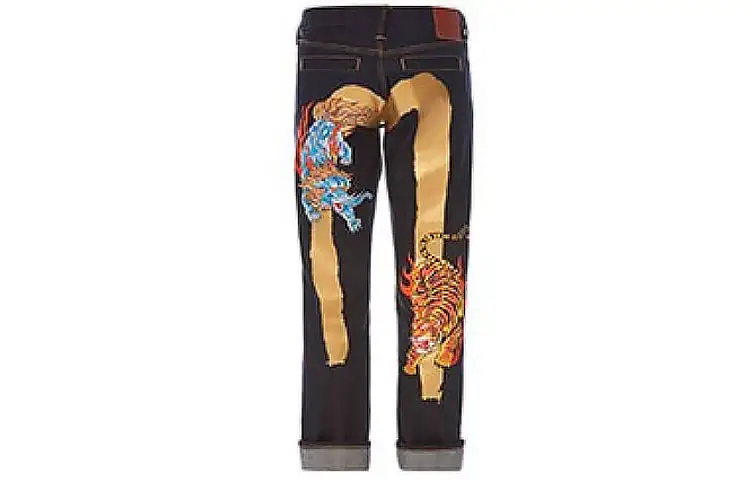 EVISU Jeans Men's Blue Moderate Straight Fit Pants