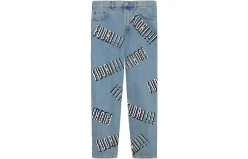 GUCCI Jeans Men's Blue Moderate Straight Fit Pants