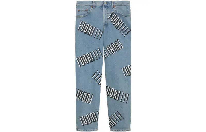 GUCCI Jeans Men's Blue Moderate Straight Fit Pants