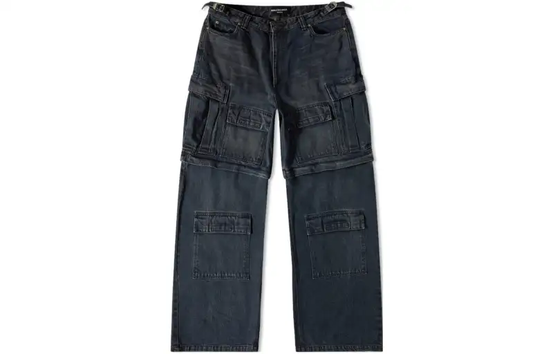 Balenciaga Jeans Men's Blue Moderate Cargo Pants