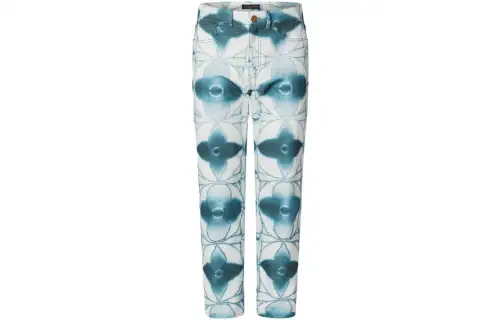 LOUIS VUITTON Jeans Men's Blue Moderate Straight Fit Pants