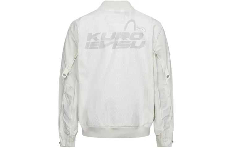 EVISU Jackets Men's Light Gray Baseball Collar Moderate Other
