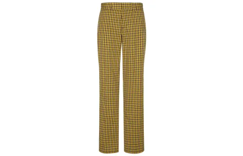 Burberry Plaid Casual Pants Men's Yellow
