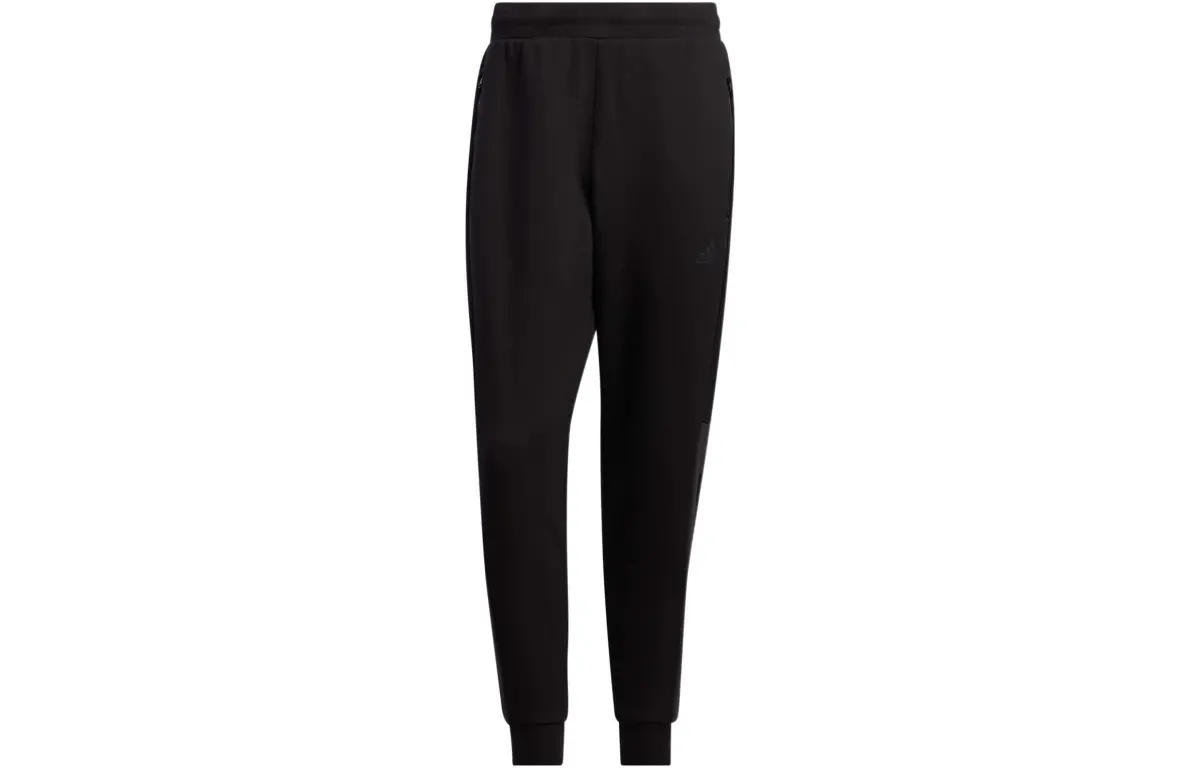 Adidas Knitted Sweatpants Men's Black Moderate Cuffed Pants
