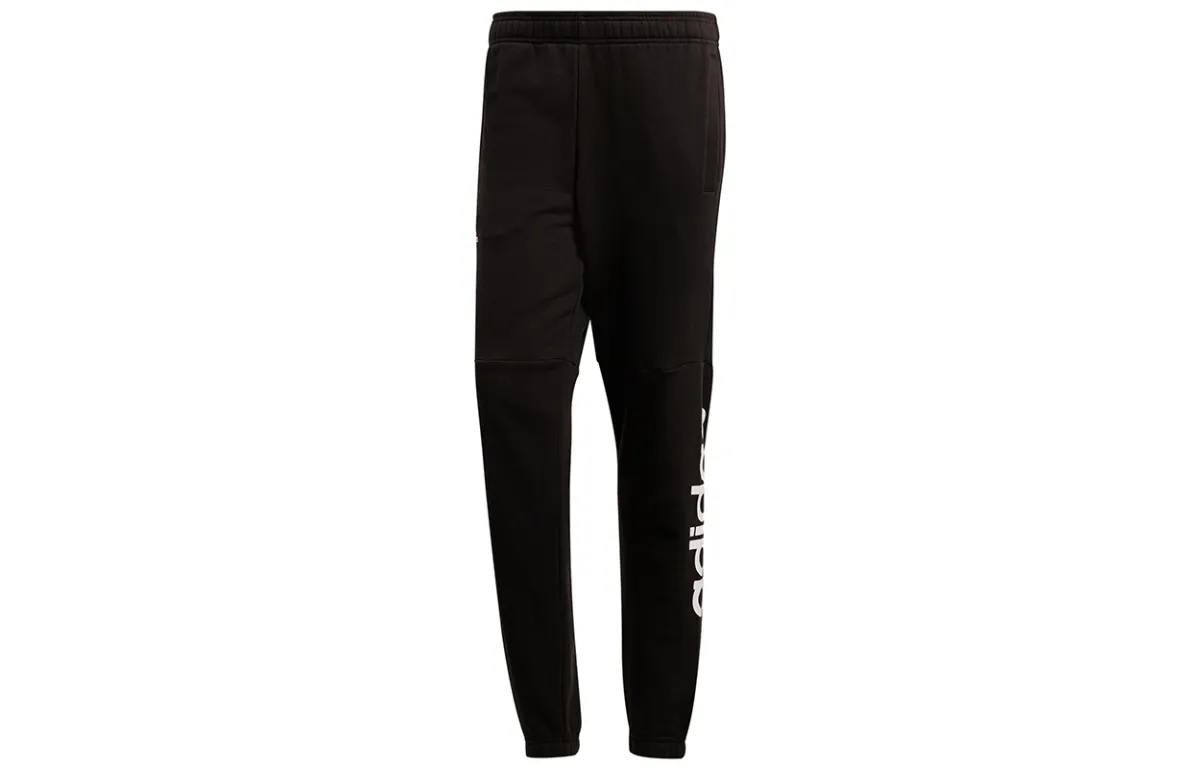 Adidas Knitted Sweatpants Men's Black Moderate Cuffed Pants