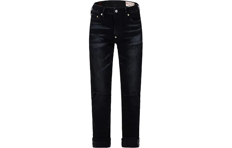 EVISU Jeans Men's Black Moderate Straight Fit Pants
