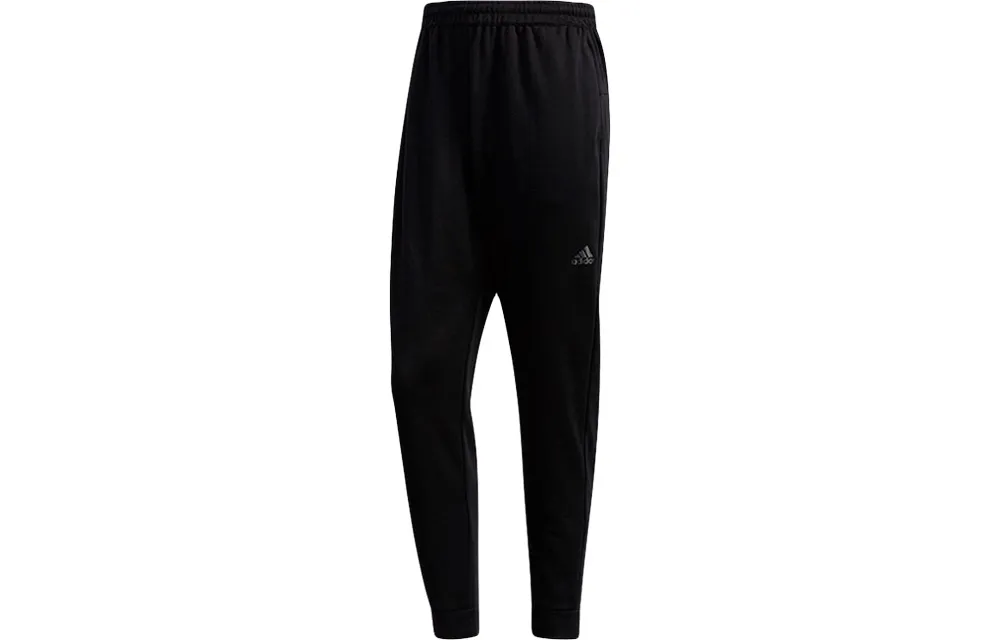 Adidas Knitted Sweatpants Men's Black Moderate Straight Fit Pants