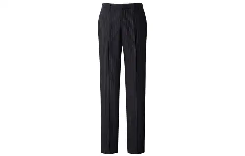UNIQLO FW20 Wool Blend Straight Fit Pants Moderate Casual Pants Men's Navy Blue