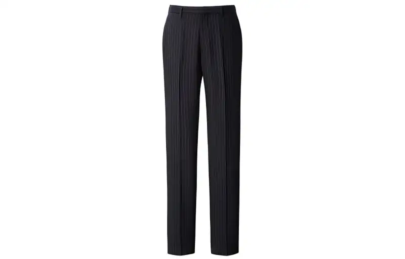 UNIQLO FW20 Wool Blend Straight Fit Pants Moderate Casual Pants Men's Navy Blue