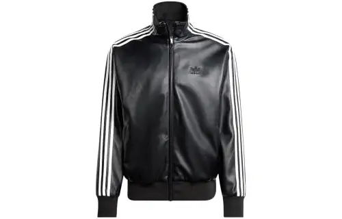 adidas originals Adicolor Striped Logo Print Zip-Up Fitted Long Sleeve Jacket