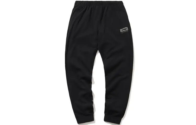 Li Ning Sports Basketball Collection Knitted Sweatpants Men's Standard Black Moderate Cuffed Pants