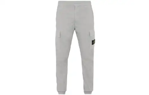 STONE ISLAND Casual Pants Men's Light Gray Moderate Straight Fit Pants