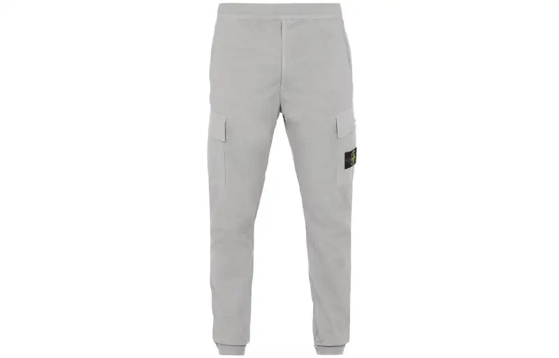 STONE ISLAND Casual Pants Men's Light Gray Moderate Straight Fit Pants