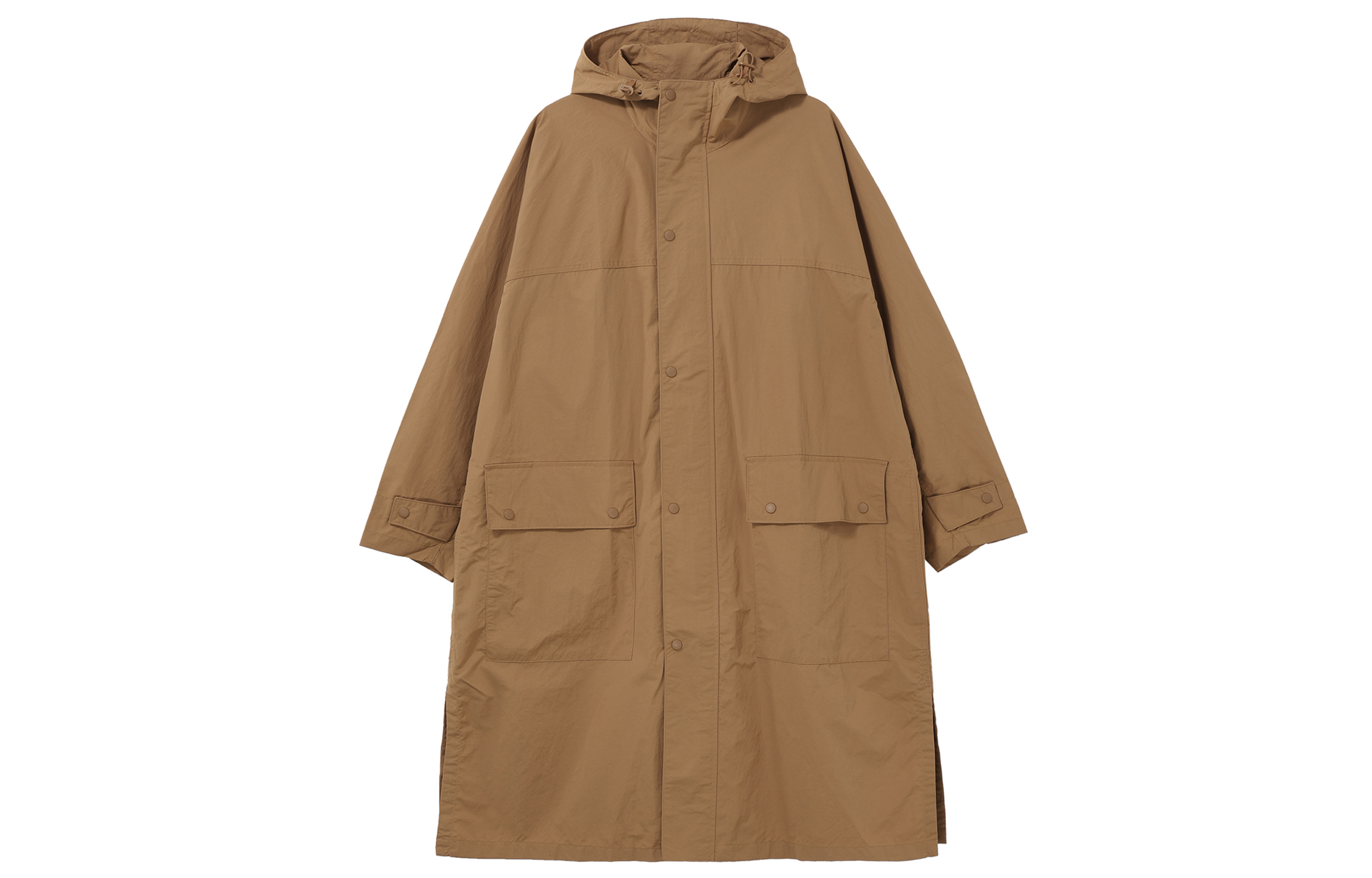 UNIQLO Trench Coats Unisex Dark Orange Hooded Moderate