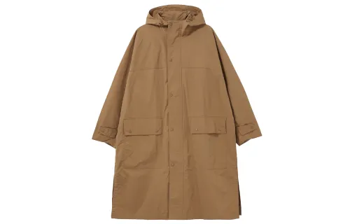 UNIQLO Trench Coats Unisex Dark Orange Hooded Moderate