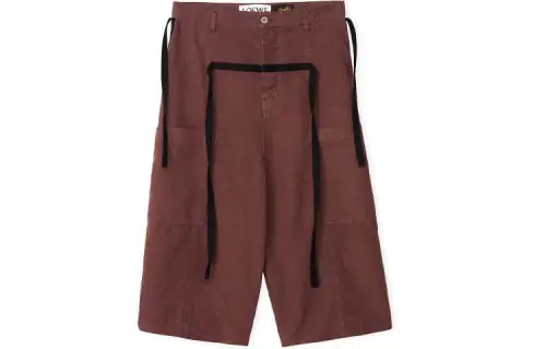 LOEWE Casual Pants Men's Brown Moderate Wide Leg Pants