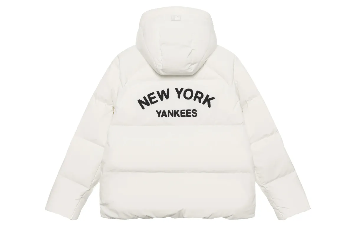 MLB Preppy Style Collection New York Yankees FW24 Down Jacket Unisex Cream