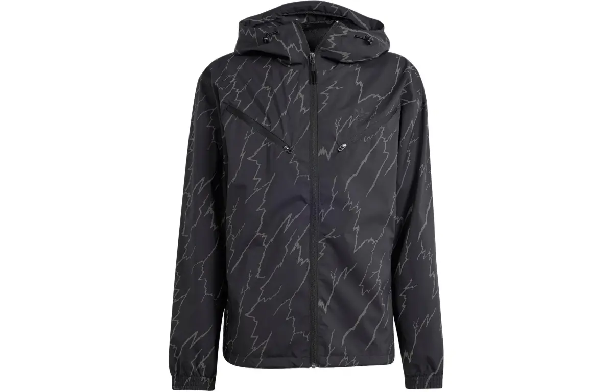 Adidas Originals Montreal Print Windbreaker Jackets & Coats Men's Black