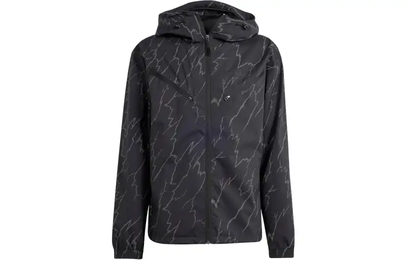 Adidas Originals Montreal Print Windbreaker Jackets & Coats Men's Black