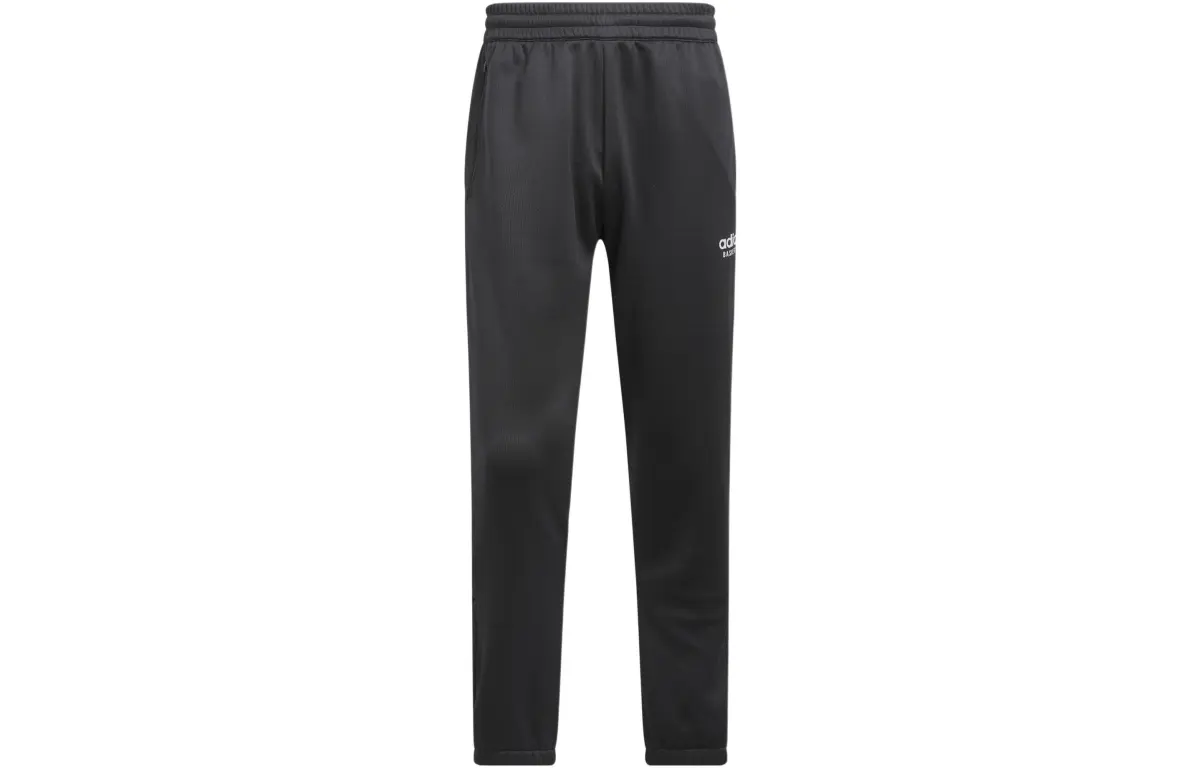 Adidas Knitted Sweatpants Men's Black Moderate Cuffed Pants