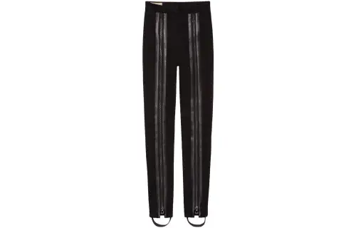 zip-detail stirrup trousers