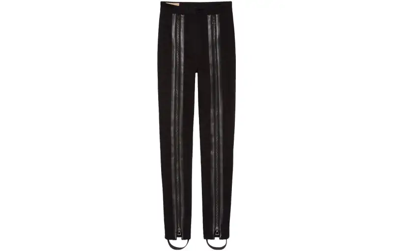 zip-detail stirrup trousers