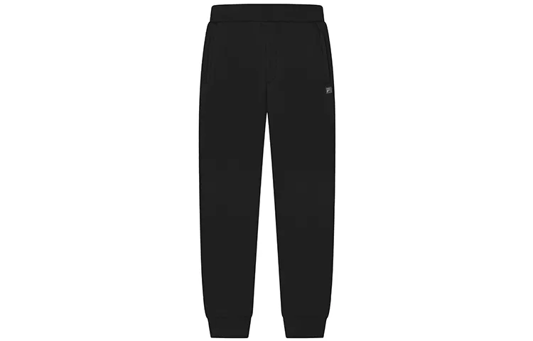 FILA Knitted Sweatpants Men's Jet Black Thickened Cuffed Pants