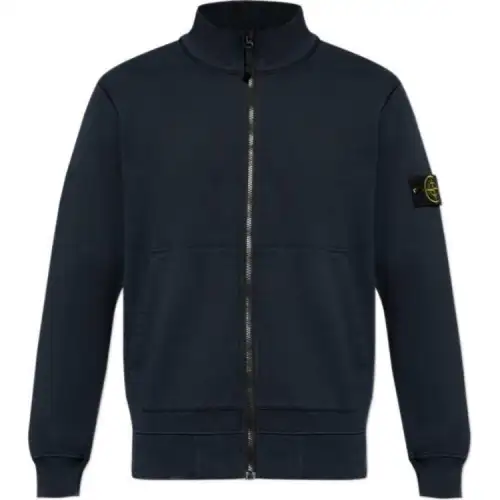 STONE ISLAND Logo Patch Zip-Up Jacket