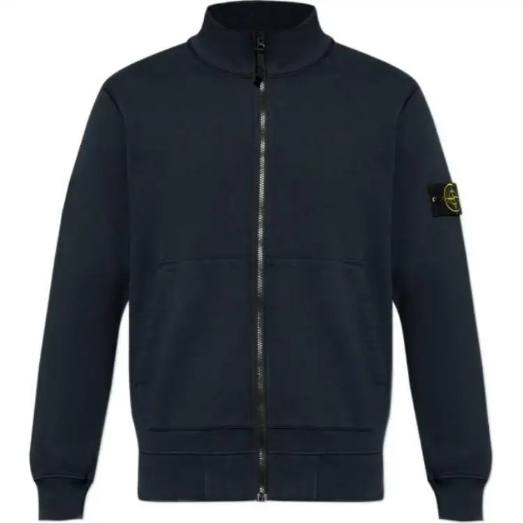 STONE ISLAND Logo Patch Zip-Up Jacket