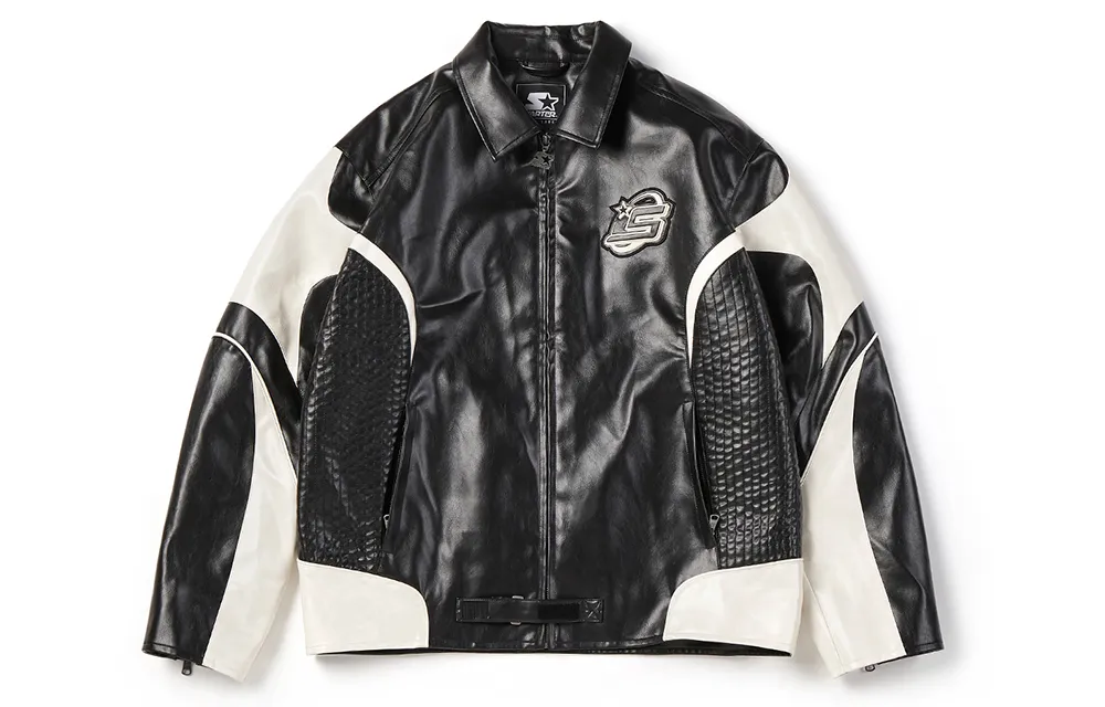STARTER Leather Jackets Unisex Lapel Moderate