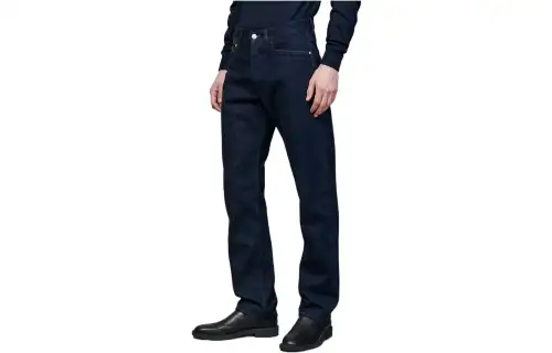 HERMES Jeans Men's Blue Moderate Straight Fit Pants