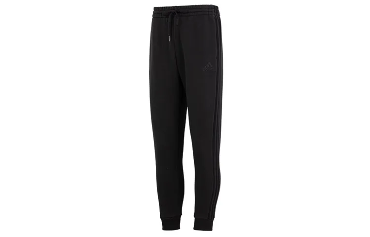Adidas Knitted Sweatpants Men's Black Moderate Cuffed Pants