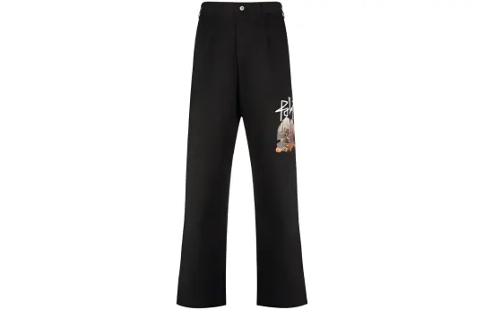 PALM ANGELS Casual Pants Men's Black Moderate Straight Fit Pants