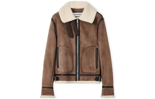 LOEWE FW22 Leather Jacket Men's Brown