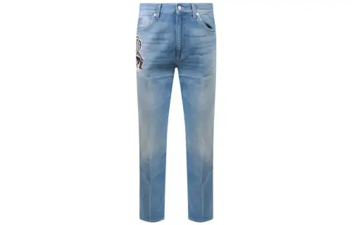 GUCCI Jeans Men's Blue Moderate Straight Fit Pants