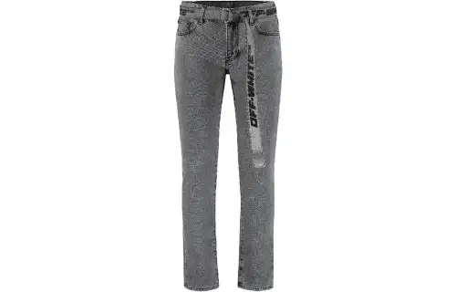 OFF-WHITE belted straight-leg jeans