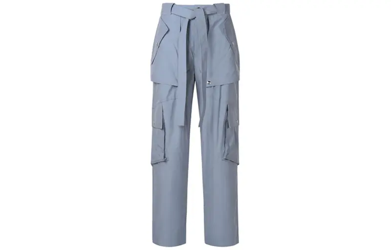 KENZO Casual Pants Men's Gray Blue Moderate Cargo Pants
