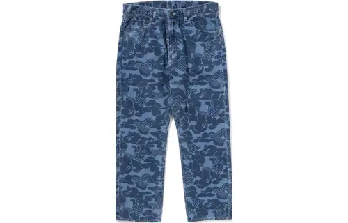 A BATHING APE SS24 Jeans Unisex Marine Blue