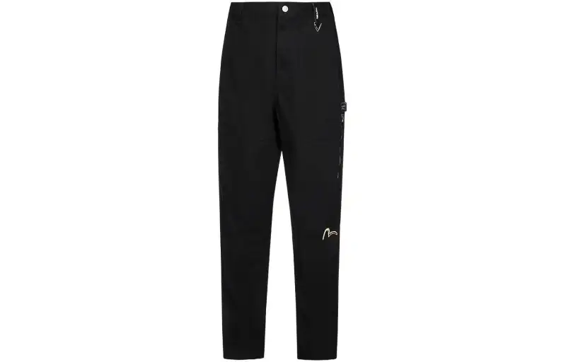 EVISU Jeans Men's Black Moderate Straight Fit Pants