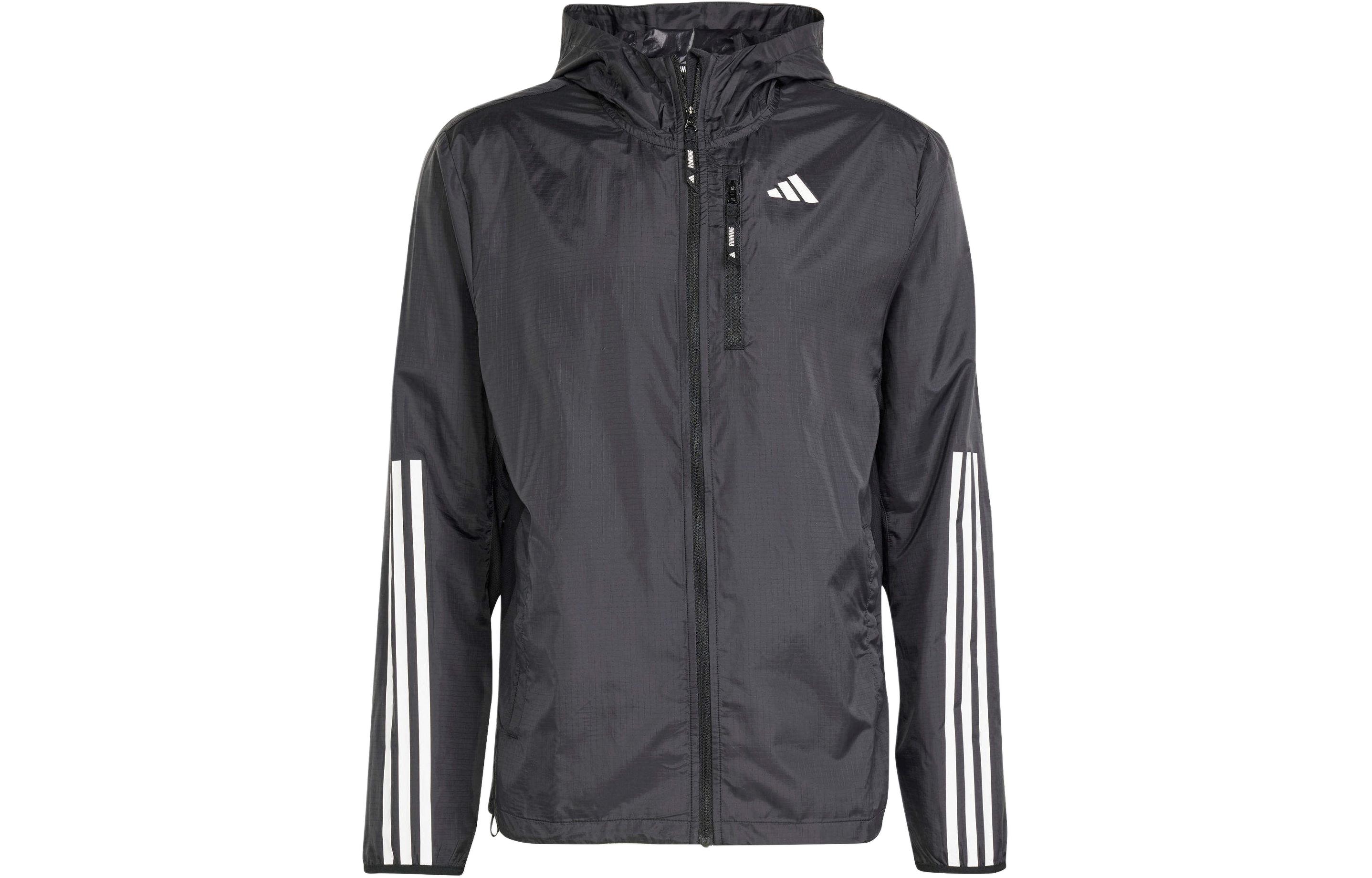 Adidas, long-sleeve with hood, black jacket