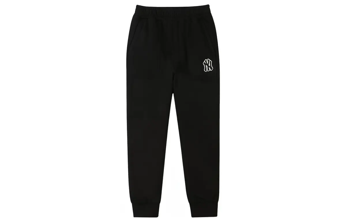 MLB Knitted Sweatpants Unisex Black Moderate Cuffed Pants