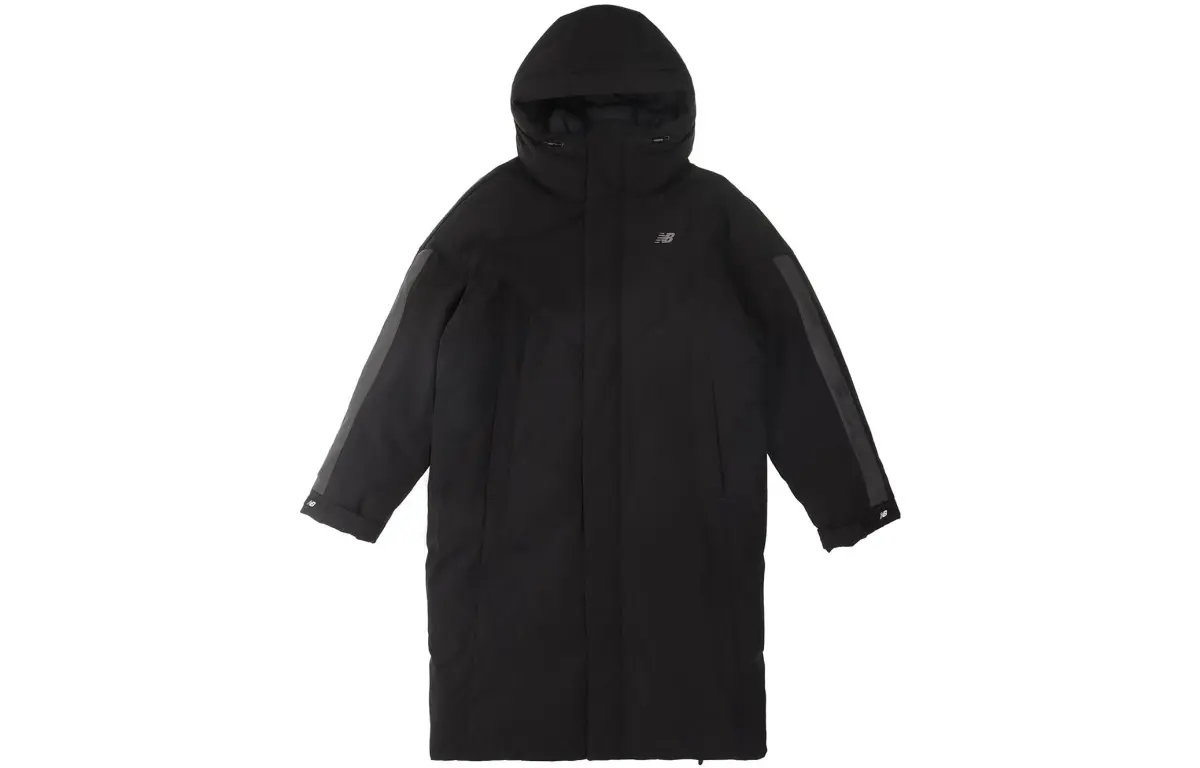New Balance Parka Coats Men's Black Hooded Moderate