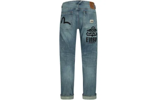 EVISU Jeans Men's Denim Blue Moderate Straight Fit Pants