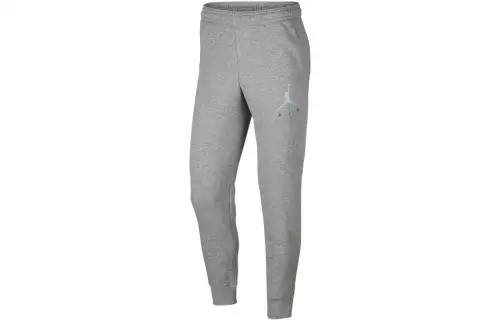 Jordan Knitted Sweatpants Men's Gray Thickened Cuffed Pants