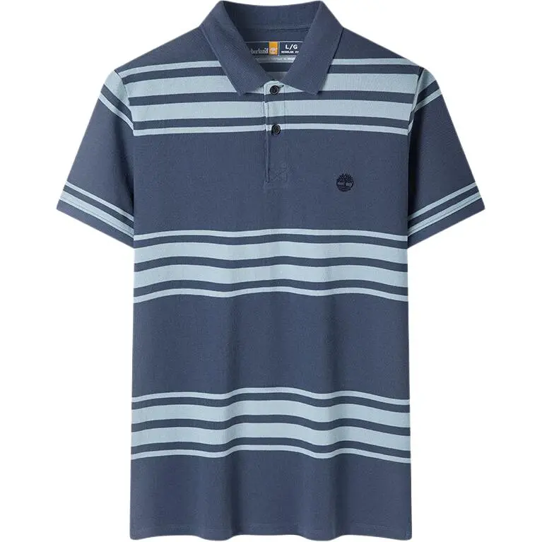 Timberland Polo Shirt Men's Dark Indigo Yarn Dyed Woven