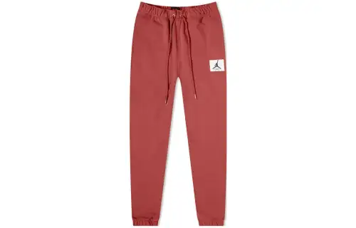Jordan Knitted Sweatpants Men's Red Moderate Cuffed Pants