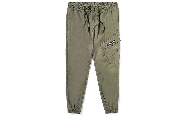 Timberland Casual Pants Men's Army Green Moderate Straight Fit Pants