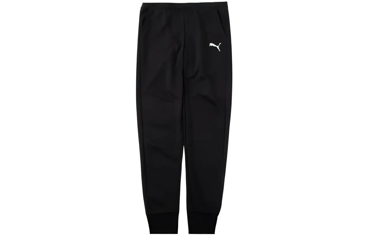 PUMA Knitted Sweatpants Men's Black Moderate Cuffed Pants