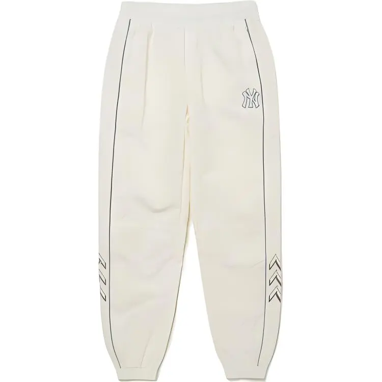 MLB Knitted Sweatpants Unisex Ivory White