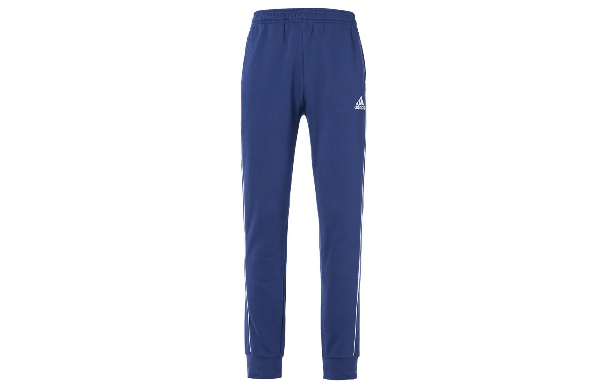 Adidas Knitted Sweatpants Men's Blue Moderate Straight Fit Pants